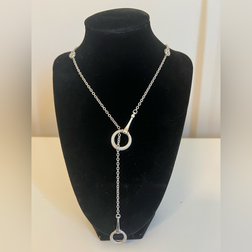 Judith Ripka Sterling Silver Necklace with Circular Equestrian Accents